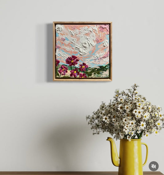 Magenta Blooms - Original Artwork (28cmx28cm)